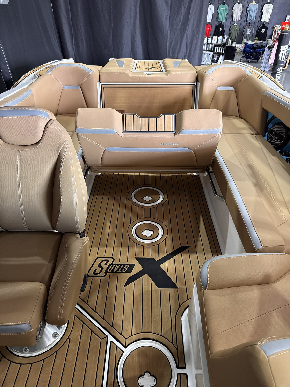2023 MasterCraft X Star S pre-owned, cockpit flooring and seating