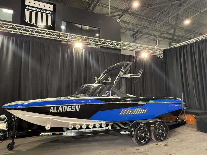 2021 Malibu TXI blue and black exterior on trailer