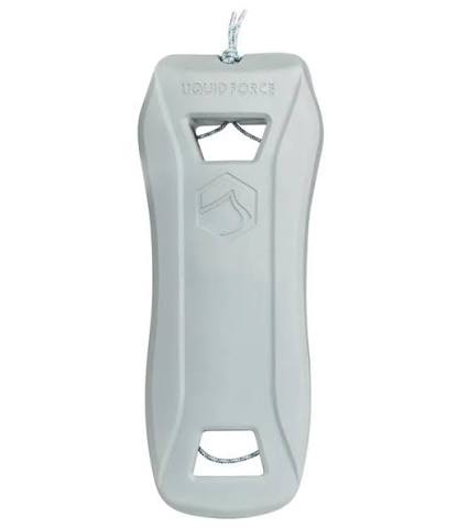 A light gray Liquid Force bottle opener with a hanging loop, shown against a plain white background.